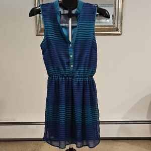 Rewind Blue Buttoned Sleeveless Sundress